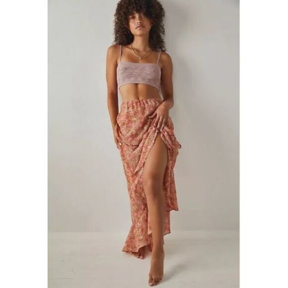 New! Free People Romance Me Floral Print Maxi‎ Half Slip Skirt , size M - Picture 5 of 16